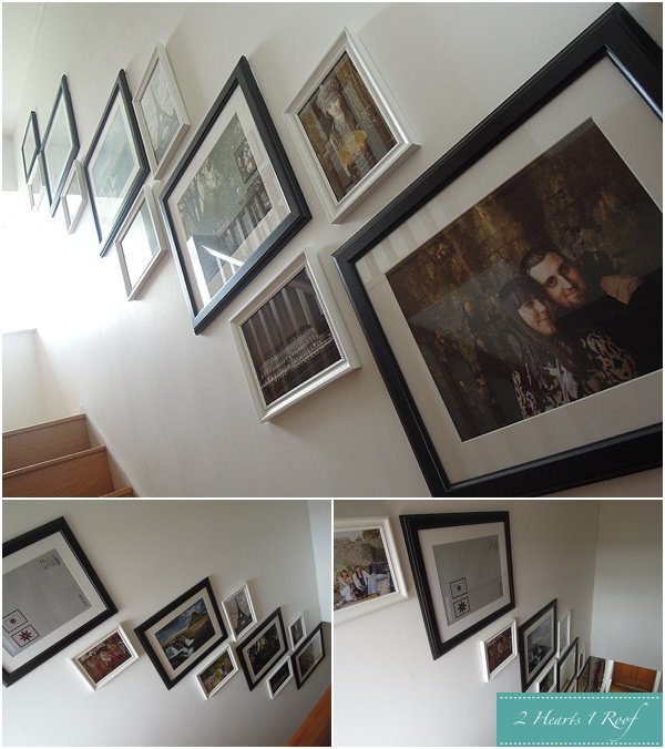 Picture wall on a staircase