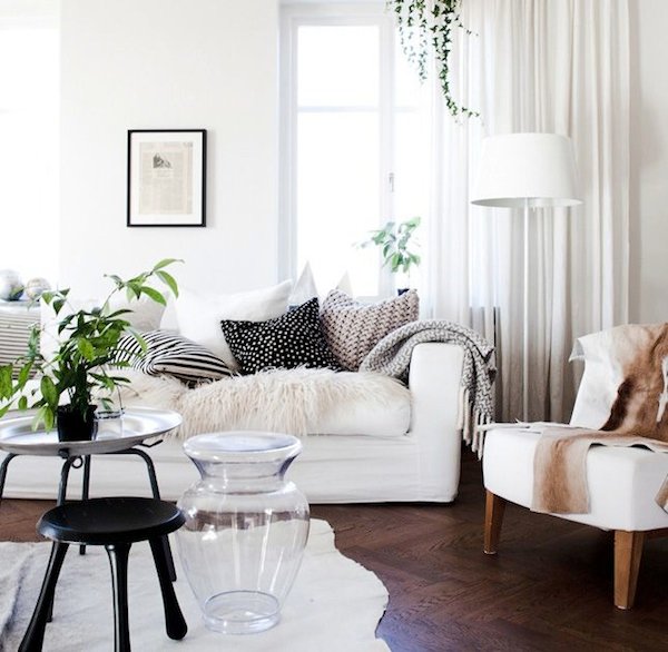 White walls wood floors