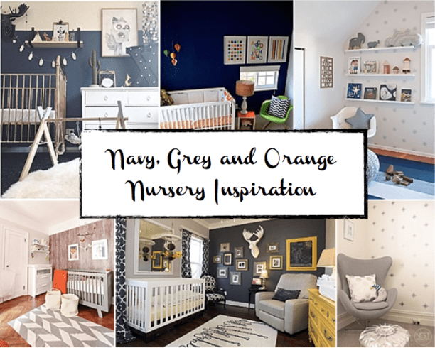Nursery Inspiration – Navy, Grey and Orange Nursery Inspiration