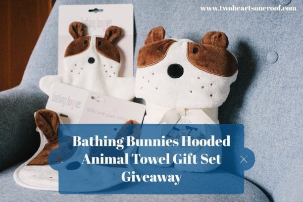 Bathing bunnies hooded animal towel gift set giveaway 