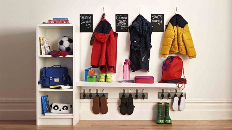 less stress in the mornings - organised hall way