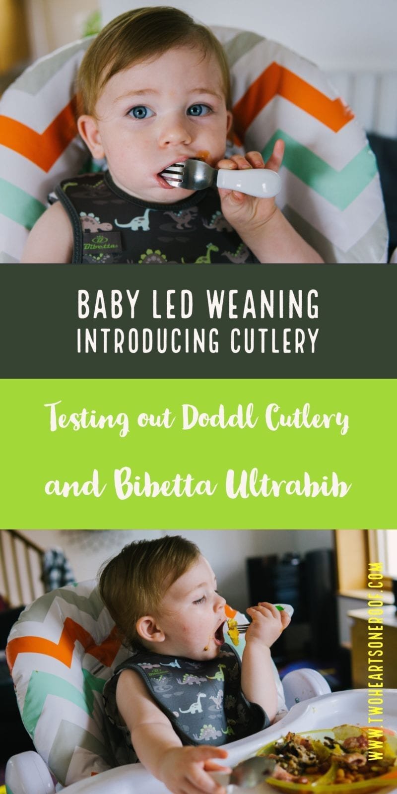 Baby led weaning - doddl cutlery and bibetta bib