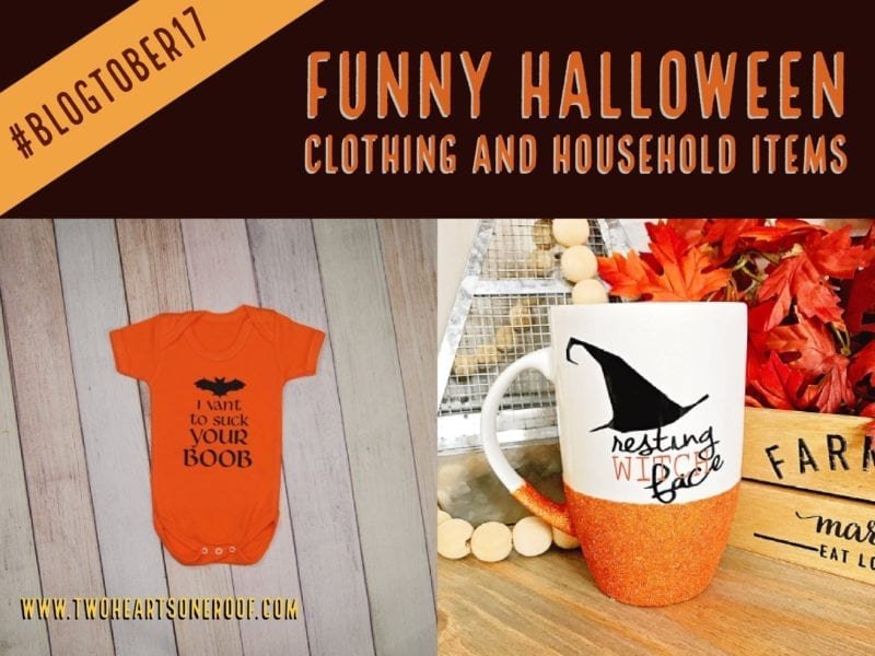 funny halloween clothing and household items