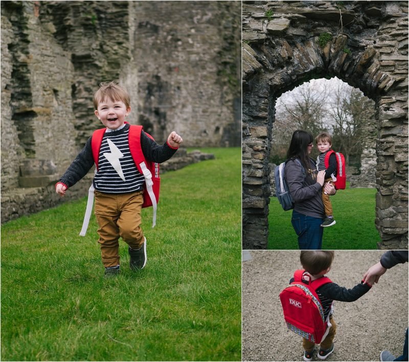 Toddler with red backpack DUC Bags - Ethical bag company helping children in Vietnam