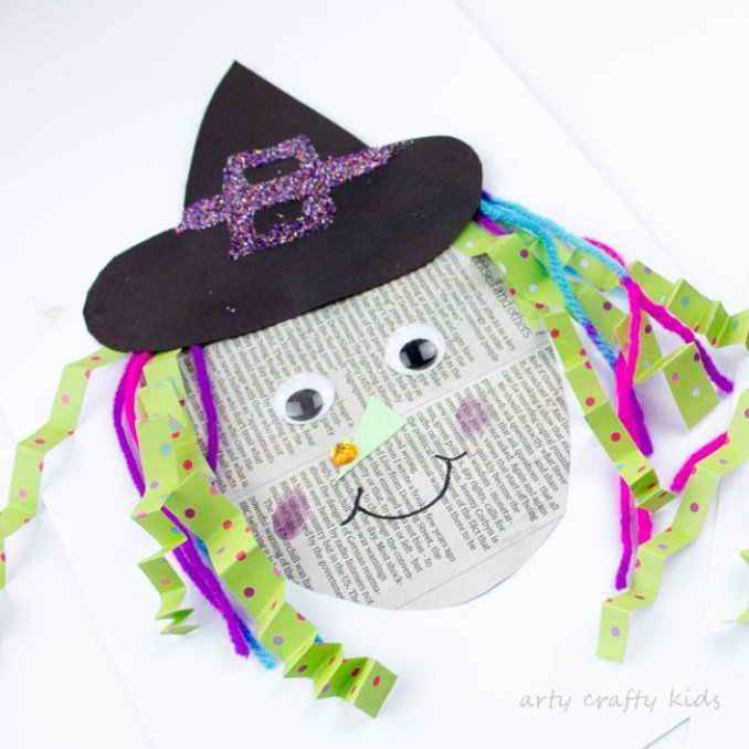 Easy Paper Witch Craft for toddlers 