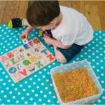 Sensory Play // Alphabet Hunt and Match Toddler Activity