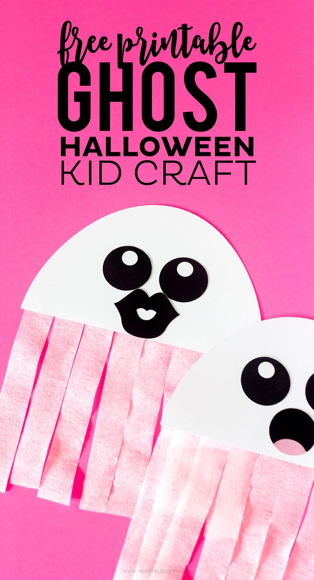Simple Free Printable Ghost Halloween Craft for Kids