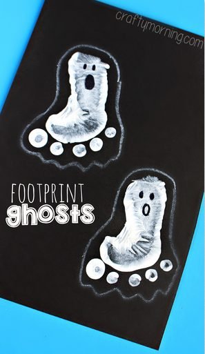 ghost footprint craft for toddlers