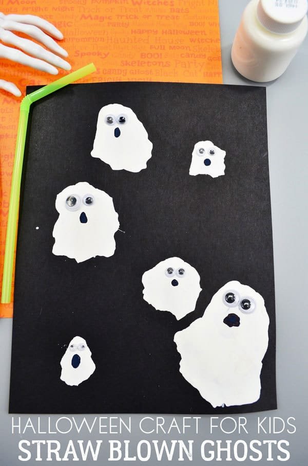 Blow paint ghost craft for kids