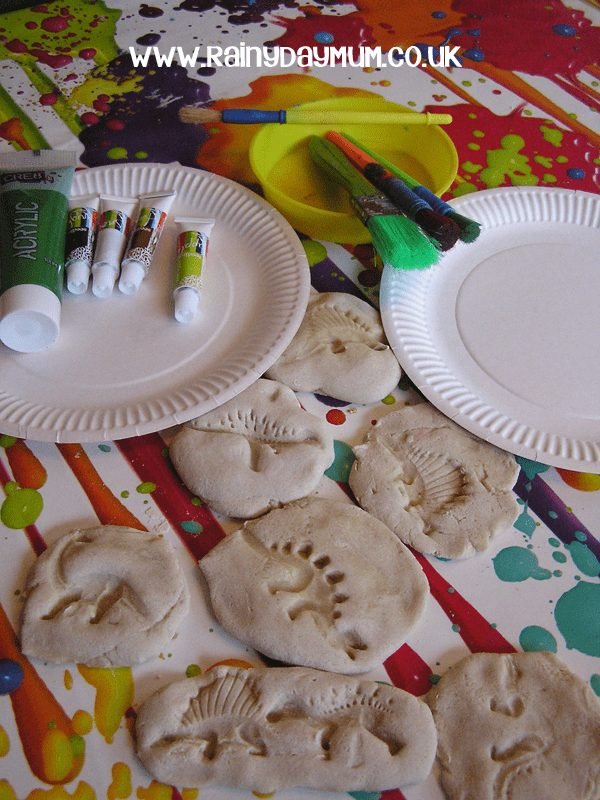 Easy Salt Dough Dinosaur fossils