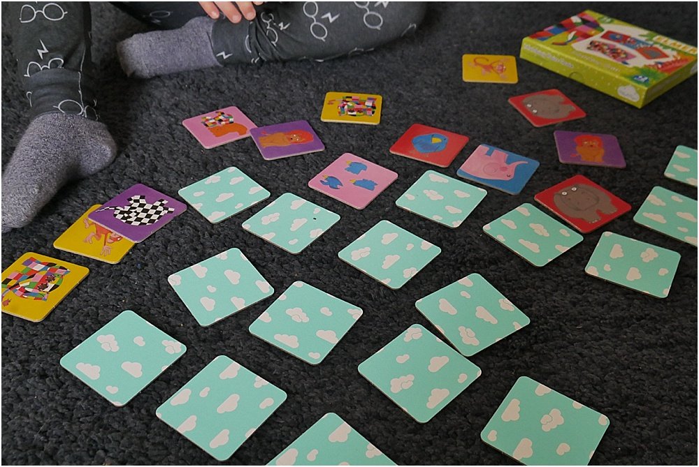 Milly and flynn Elmer the elephant toys matching pairs game