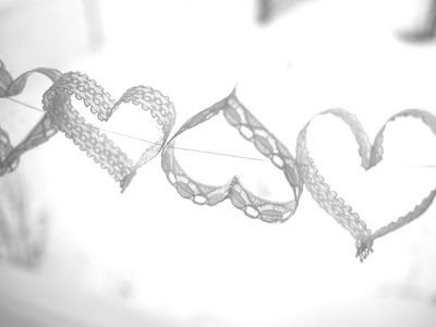 DIY Lace Heart Garland