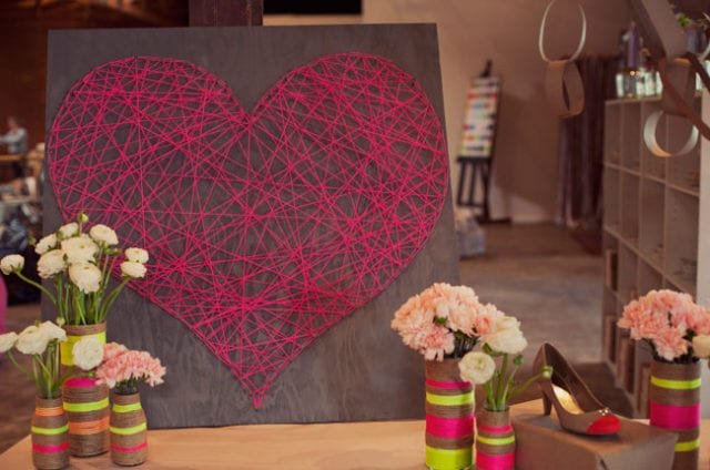 DIY String Heart Decoration - valentines day crafts for the home