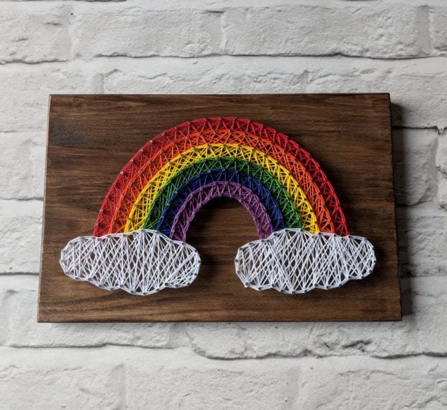 Rainbow string wall art