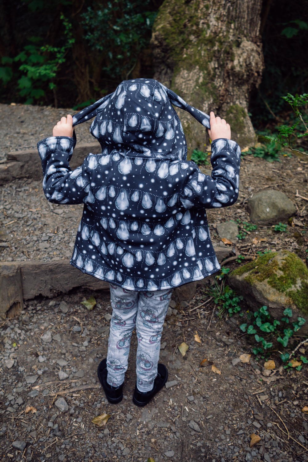 The monochrome mum bunny ear coat