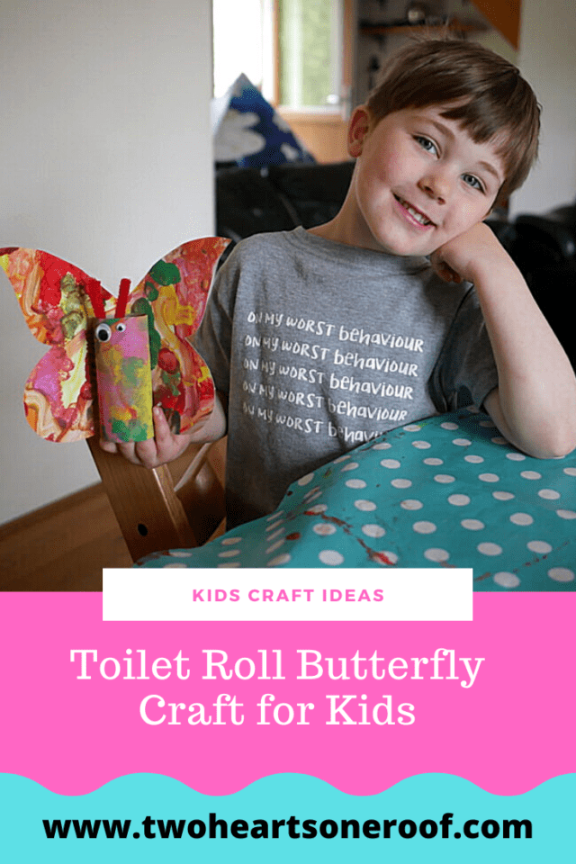 Crafts // Toilet Roll Butterfly Craft for Kids Two Hearts One Roof