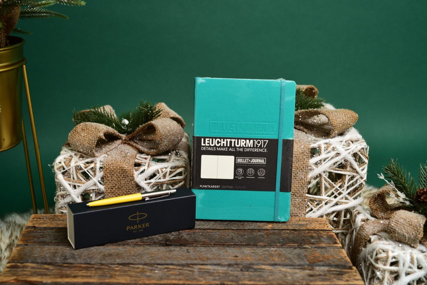 Bullet journalling notebook and Parker pen