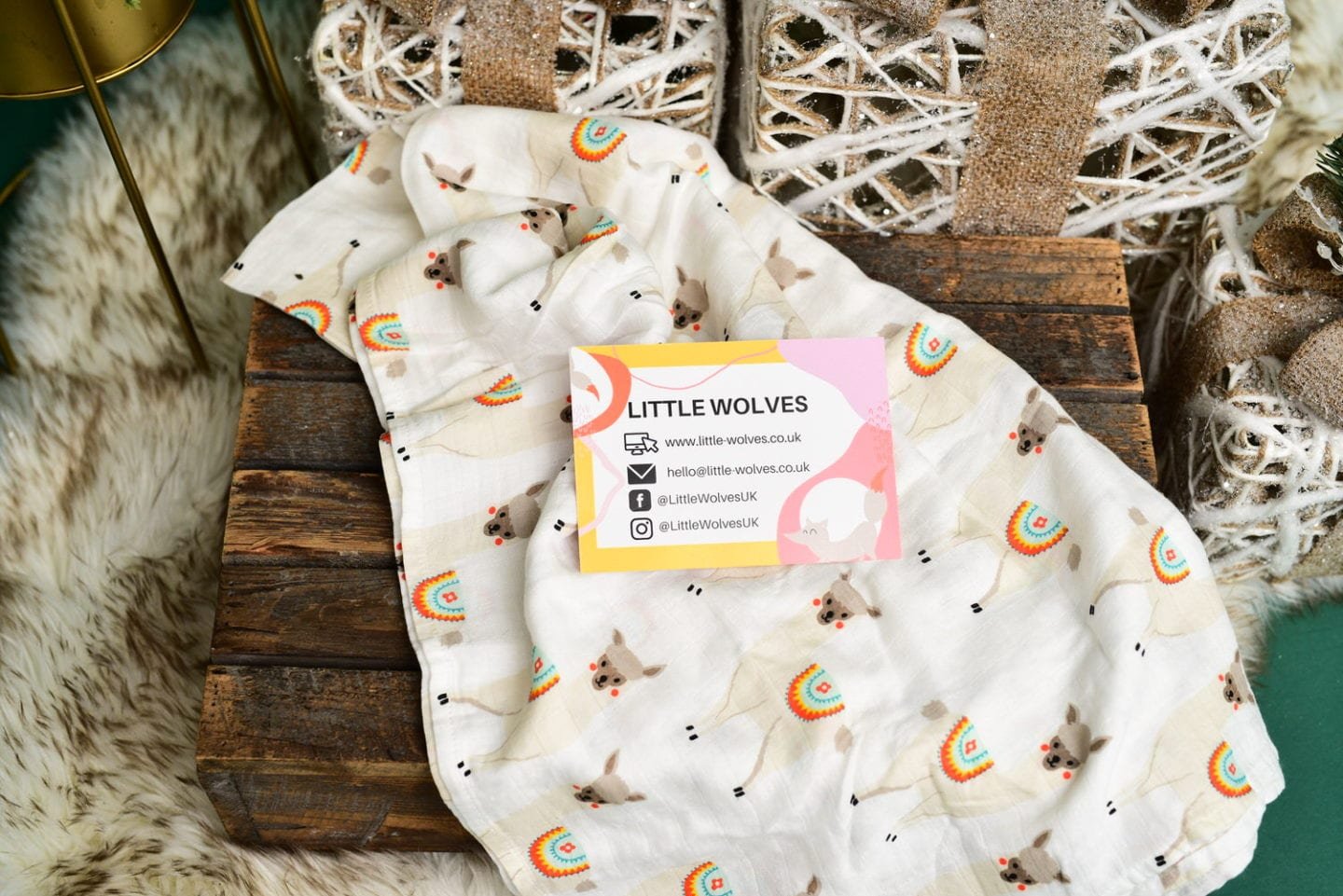 Little Wolves Llama Muslin Cloth