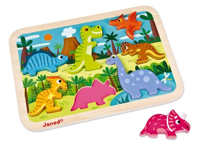 Janod chunky wooden dinosaur puzzle