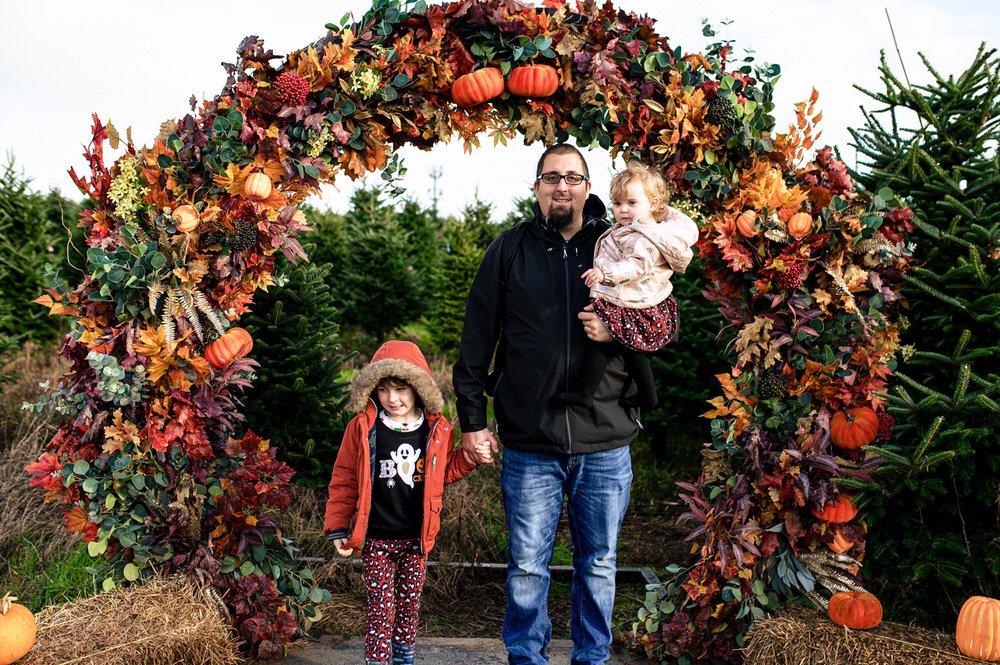Autumn floral arch photo