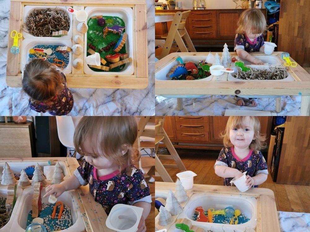 sensory play table set up