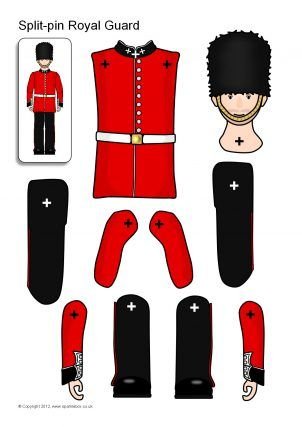 Royal guard split pin puppet craft