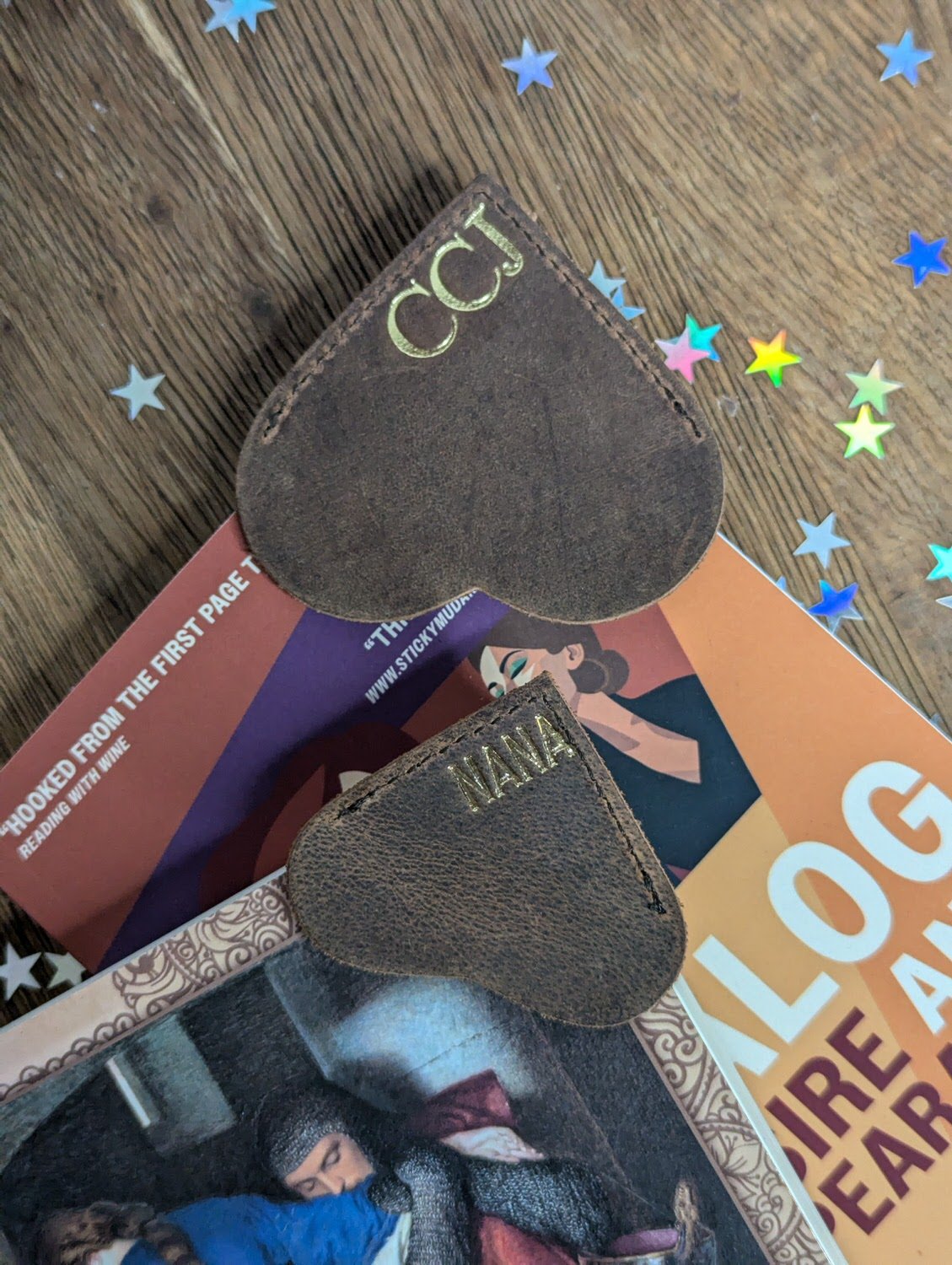 Handmade persoanlised leather bookmarks