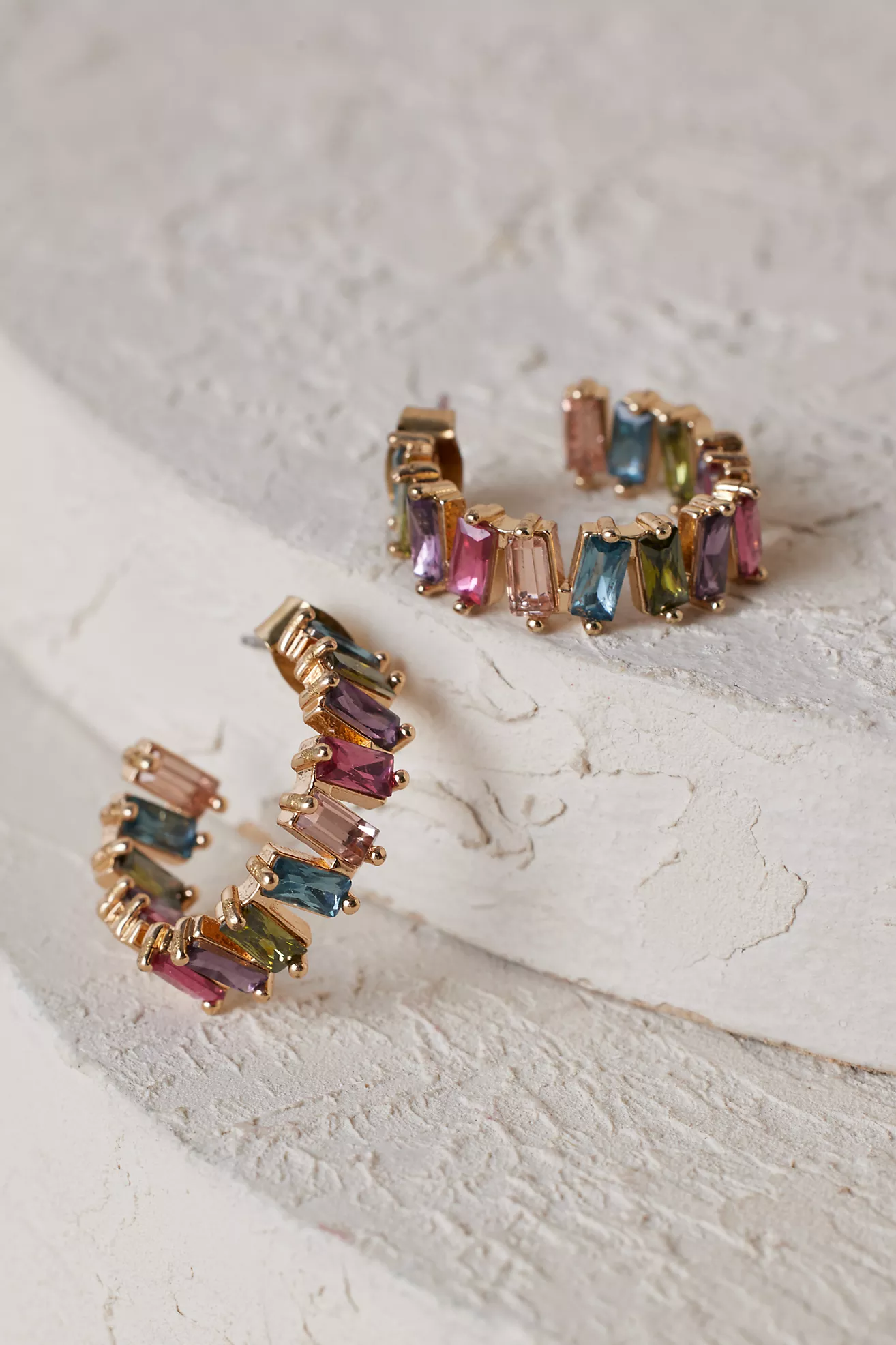 Pastel Rainbow Hoop Earrings 