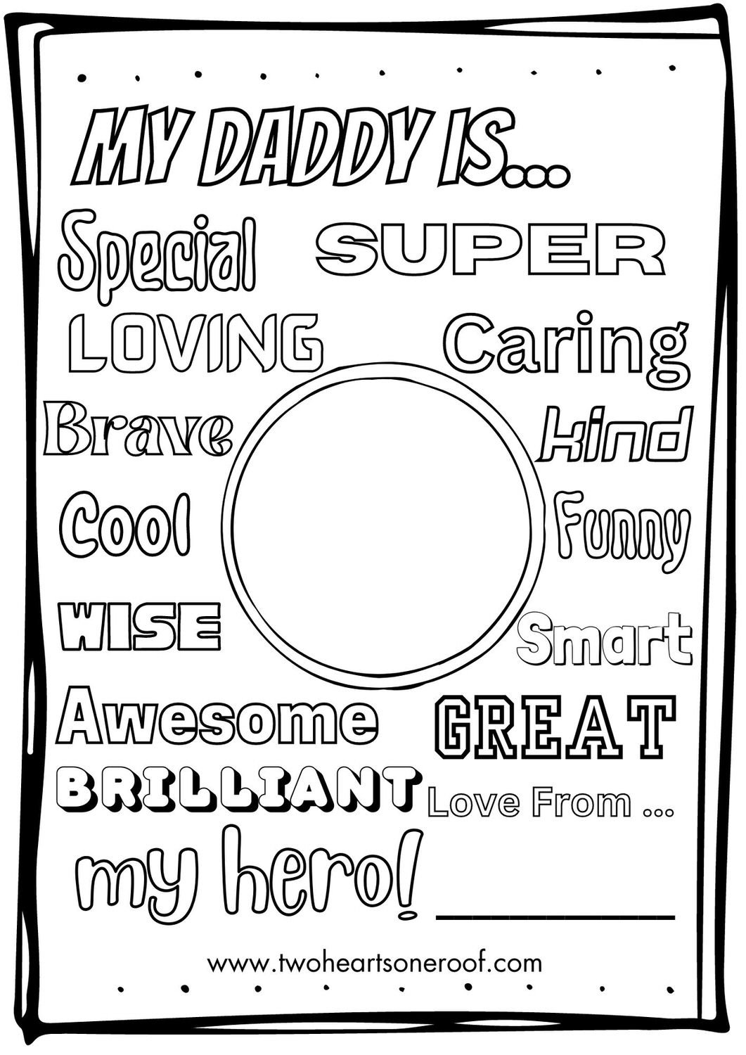Father's day colouring pages