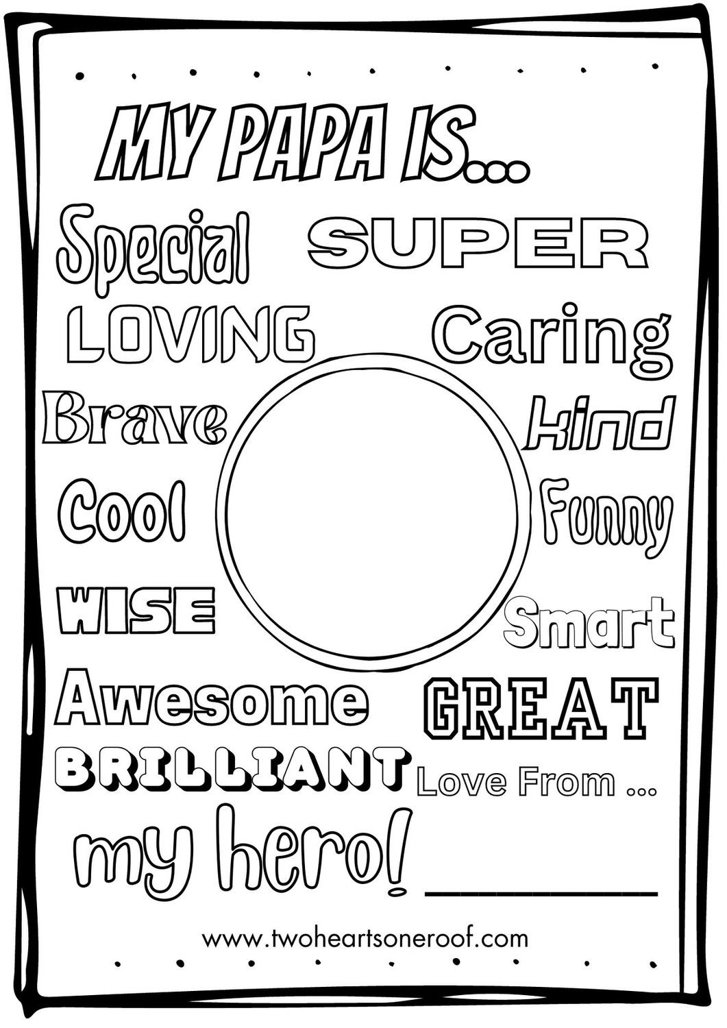 Fathers day colouring page