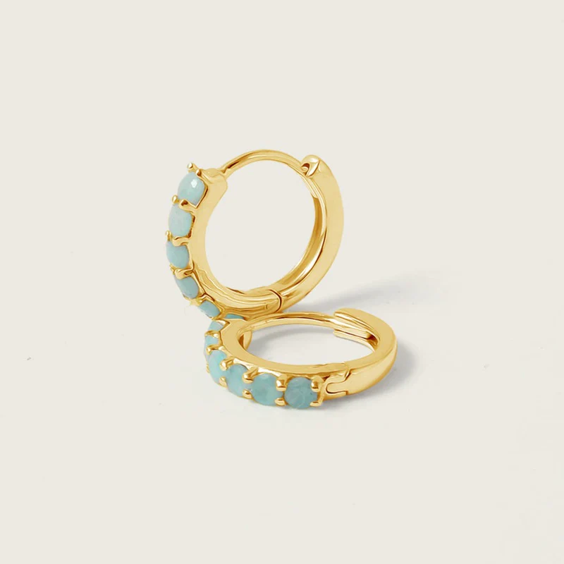 Amazonite hoop earrings 