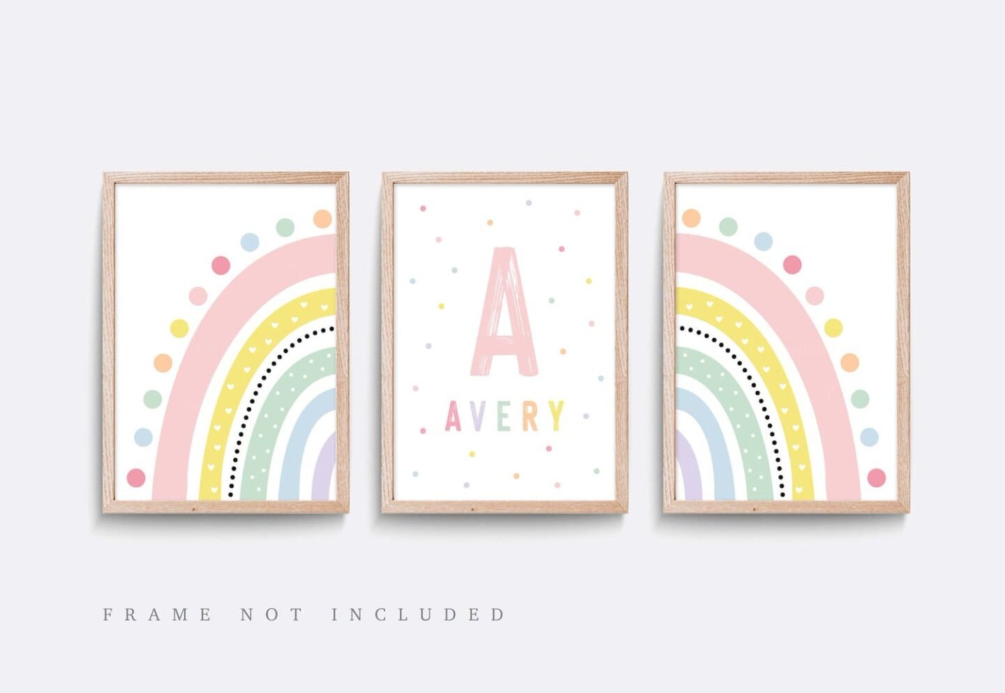Personalised pastel rainbow wall art