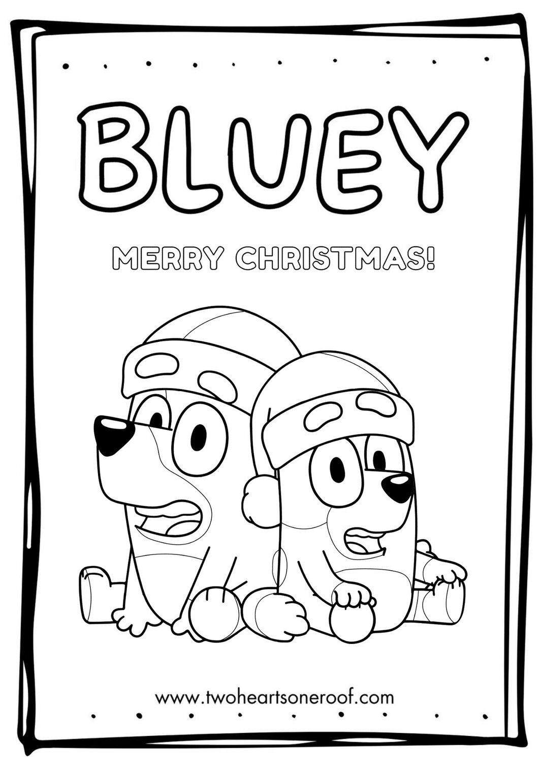 free bluey christmas colouring sheets