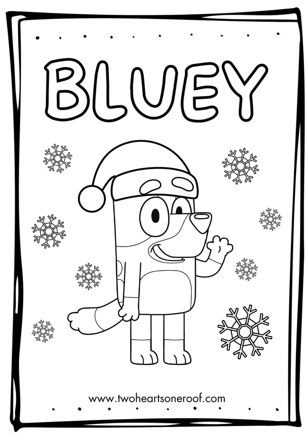 free bluey christmas colouring pages
