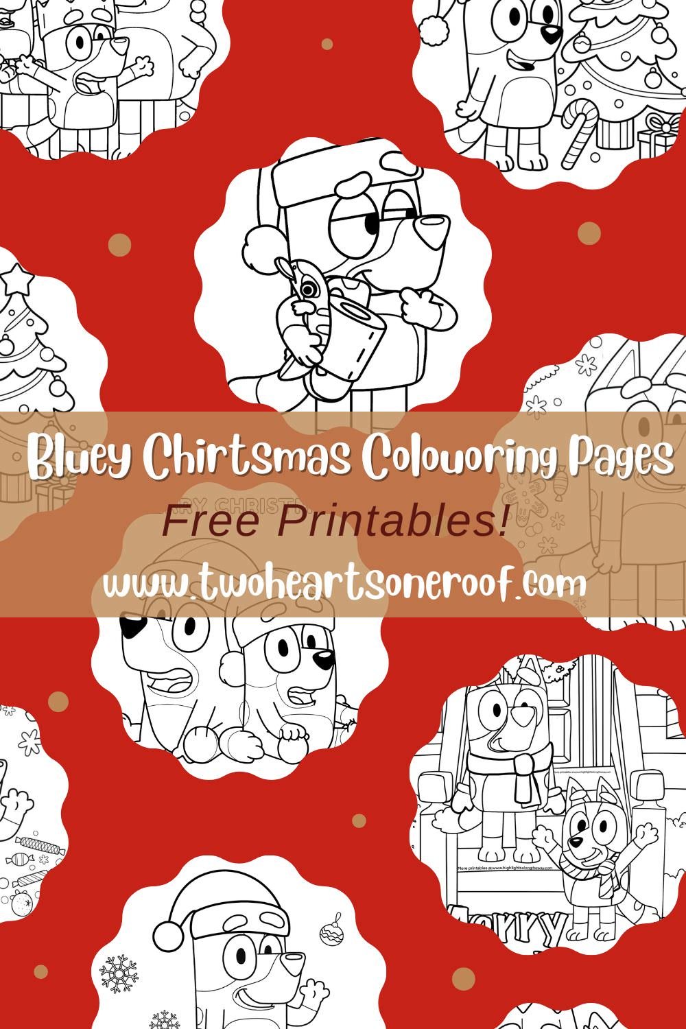 BLUEY CHRISTMAS COLOURING PAGES (FREE PRINTABLES)