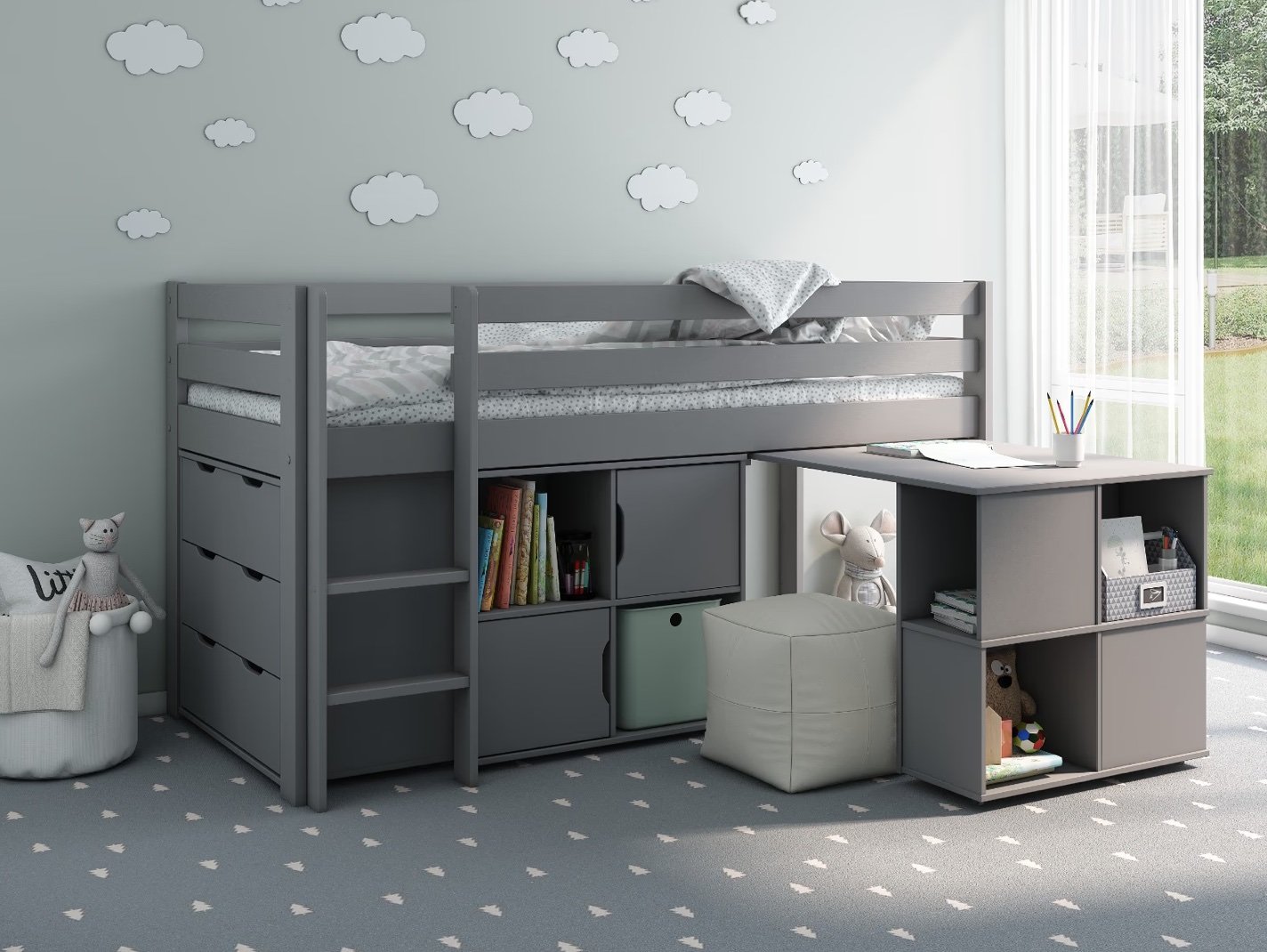 Kids mid-sleeper bed