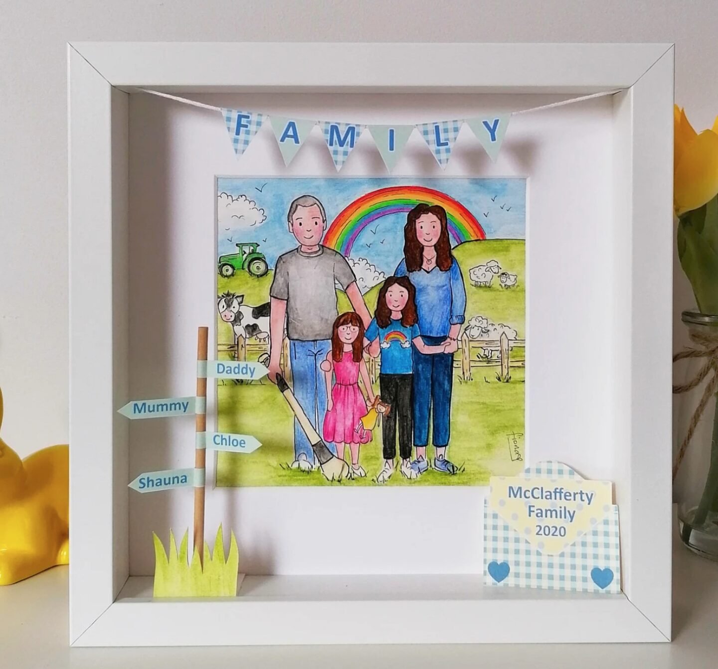 Family cartoon portrait 