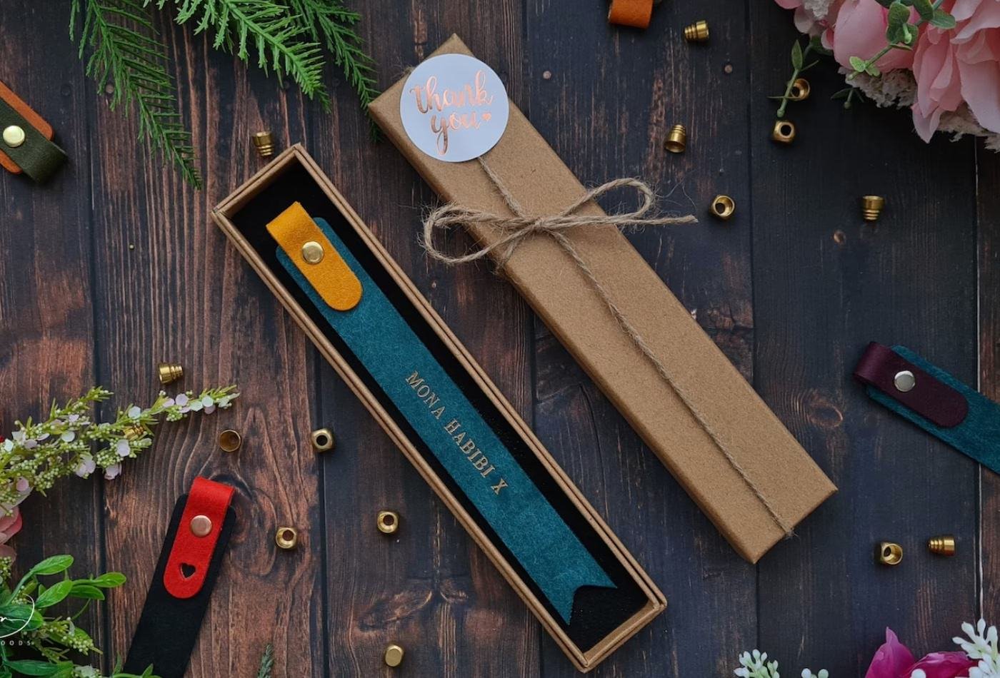 Personalised leather bookmark - unique fathers day gift ideas